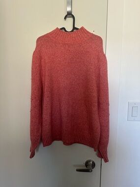 George Coral Pink Mock Neck Sweater